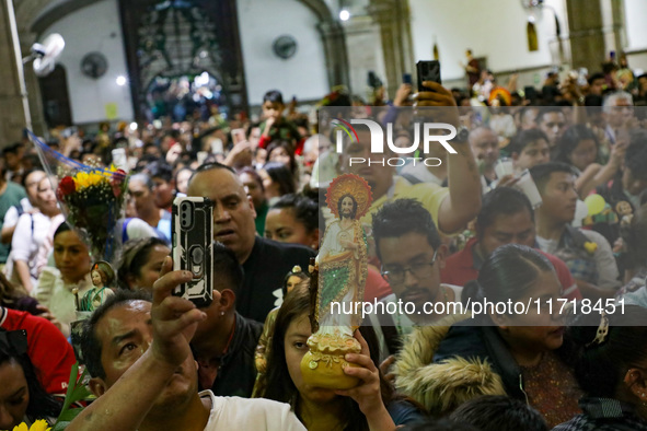 Devotees of Saint St. Jude Thaddeus attend the Church of San Hipolito to bless the images and give thanks for the favors granted in Mexico C...