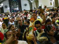 Devotees of Saint St. Jude Thaddeus attend the Church of San Hipolito to bless the images and give thanks for the favors granted in Mexico C...