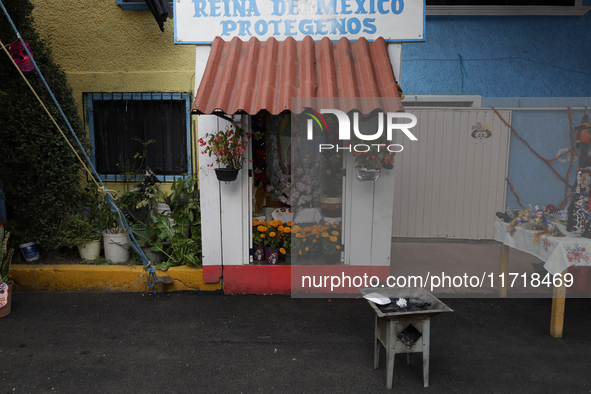 Residents of Santa Cecilia Tlahuac in Mexico City decorate public roads and houses on the eve of the Day of the Dead in Mexico City, on Octo...