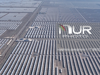 An aerial photo shows the Shichengzi Photovoltaic Industrial Park in Hami, Xinjiang province, China, on October 26, 2024. With a planned tot...