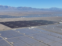 An aerial photo shows the Shichengzi Photovoltaic Industrial Park in Hami, Xinjiang province, China, on October 26, 2024. With a planned tot...