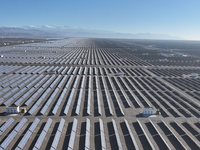 An aerial photo shows the Shichengzi Photovoltaic Industrial Park in Hami, Xinjiang province, China, on October 26, 2024. With a planned tot...