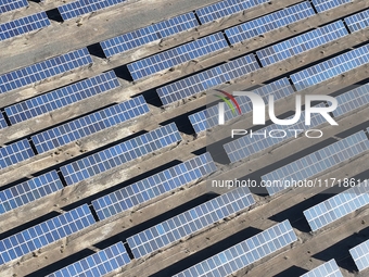 An aerial photo shows the Shichengzi Photovoltaic Industrial Park in Hami, Xinjiang province, China, on October 26, 2024. With a planned tot...