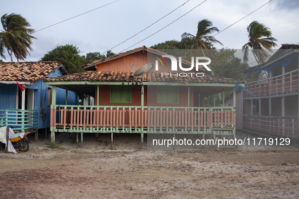 The architecture of the villas is on Marajo Island, located at the mouth of the Amazon River, in Soure, Para, Brazil, on October 7, 2024. 