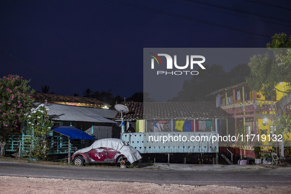 The architecture of the villas is on Marajo Island, located at the mouth of the Amazon River, in Soure, Para, Brazil, on October 7, 2024. 