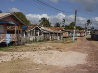 The architecture of the villas on Marajo Island, located at the mouth of the Amazon River, in Soure, Para, Brazil, on October 10, 2024, is t...