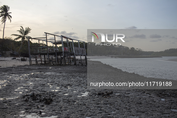 Houses are condemned due to rising sea levels caused by climate change on Marajo Island, located at the mouth of the Amazon River, in Soure,...