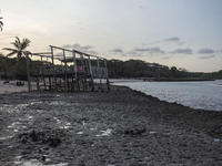 Houses are condemned due to rising sea levels caused by climate change on Marajo Island, located at the mouth of the Amazon River, in Soure,...