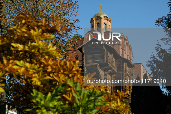 The Golden Gate is pictured in autumn in Kyiv, Ukraine, on October 28, 2024. 