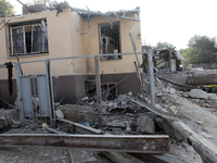 A residential building in the Novokodatskyi district in Dnipro, Ukraine, lies in ruins after the Russian missile attack on October 25, 2024....