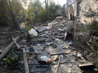 A residential building in the Novokodatskyi district in Dnipro, Ukraine, lies in ruins after the Russian missile attack on October 25, 2024....