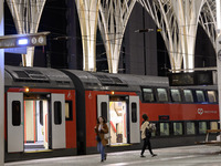 Several people get off a train on a platform at Oriente railway station in Lisbon, Portugal, on October 28, 2024. Due to a growing shortfall...