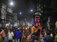 A figurine of a demon is seen in Kolkata, India, on October 29, 2024, ahead of Bhoot Chaturdashi, or the Indian Halloween festival, in the c...