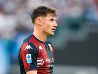 Andrea Pinamonti of Genoa CFC looks on during the Serie A Enilive match between SS Lazio and Genoa CF at Stadio Olimpico on October 27, 2024...