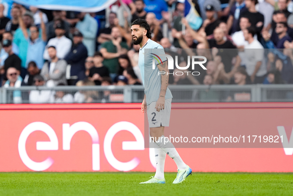 Samuel Gigot of SS Lazio during the Serie A Enilive match between SS Lazio and Genoa CF at Stadio Olimpico on October 27, 2024 in Rome, Ital...