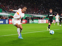 Yussuf Poulsen of Leipzig controls the ball during the DFB Cup  Second Round match between RB Leipzig and FC St. Pauli at Red Bull arena, Le...