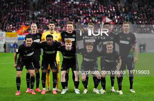   FC St. Pauli team during the DFB Cup  Second Round match between RB Leipzig and FC St. Pauli at Red Bull arena, Leipzig, Germany on Octobe...