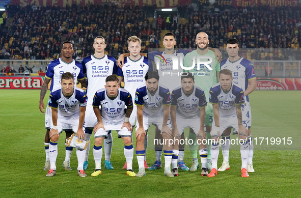 Players from Hellas Verona participate in the Serie A match against US Lecce in Lecce, Italy, on October 29, 2024 