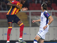 Kialonda Gaspar of US Lecce is in action during the Serie A match between Lecce and Verona in Lecce, Italy, on October 29, 2024. (