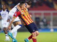 Nikola Krstovic of US Lecce is in action during the Serie A match between Lecce and Verona in Lecce, Italy, on October 29, 2024. (