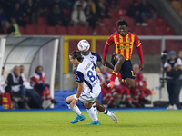 Patrick Dorgu of US Lecce is in action during the Serie A match between Lecce and Verona in Lecce, Italy, on October 29, 2024. (