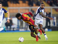 Patrick Dorgu of US Lecce is in action during the Serie A match between Lecce and Verona in Lecce, Italy, on October 29, 2024. (