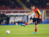 Nikola Krstovic of US Lecce is in action during the Serie A match between Lecce and Verona in Lecce, Italy, on October 29, 2024. (