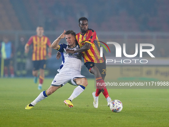 Lasagna Coulibaly of Us Lecce is in action during the Serie A match between Lecce and Verona in Lecce, Italy, on October 29, 2024. (