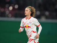 Viggo Gebel of Leipzig looks on during the DFB Cup  Second Round match between RB Leipzig and FC St. Pauli at Red Bull arena, Leipzig, Germa...