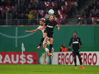 Jackson Irvine of FC St. Pauli heads during the DFB Cup  Second Round match between RB Leipzig and FC St. Pauli at Red Bull arena, Leipzig,...