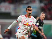 Yussuf Poulsen of Leipzig looks on during the DFB Cup  Second Round match between RB Leipzig and FC St. Pauli at Red Bull arena, Leipzig, Ge...