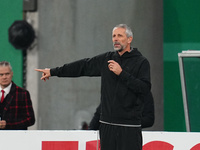 Marco Rose of Leipzig looks on during the DFB Cup  Second Round match between RB Leipzig and FC St. Pauli at Red Bull arena, Leipzig, German...