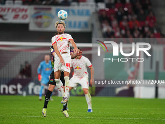 Kevin Kampl of Leipzig heads during the DFB Cup  Second Round match between RB Leipzig and FC St. Pauli at Red Bull arena, Leipzig, Germany...