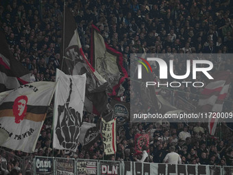   FC St. Pauli fans during the DFB Cup  Second Round match between RB Leipzig and FC St. Pauli at Red Bull arena, Leipzig, Germany on Octobe...