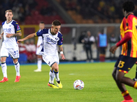 Tomas Suslov of Hellas Verona is in action during the Serie A match between Lecce and Verona in Lecce, Italy, on October 29, 2024. (