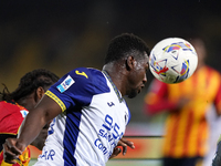 Daniel Mosquera of Hellas Verona is in action during the Serie A match between Lecce and Verona in Lecce, Italy, on October 29, 2024. (