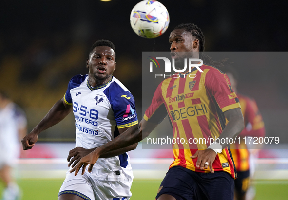 Kialonda Gaspar of US Lecce is in action during the Serie A match between Lecce and Verona in Lecce, Italy, on October 29, 2024. 