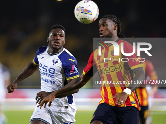 Kialonda Gaspar of US Lecce is in action during the Serie A match between Lecce and Verona in Lecce, Italy, on October 29, 2024. (