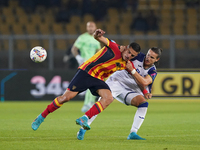 Nikola Krstovic of US Lecce is in action during the Serie A match between Lecce and Verona in Lecce, Italy, on October 29, 2024. (