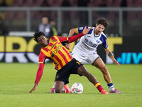 Patrick Dorgu of US Lecce is in action during the Serie A match between Lecce and Verona in Lecce, Italy, on October 29, 2024. (