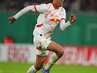 Yussuf Poulsen of Leipzig looks on during the DFB Cup  Second Round match between RB Leipzig and FC St. Pauli at Red Bull arena, Leipzig, Ge...