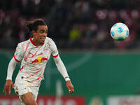 Yussuf Poulsen of Leipzig controls the ball during the DFB Cup  Second Round match between RB Leipzig and FC St. Pauli at Red Bull arena, Le...