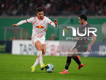 André Silva of Leipzig controls the ball during the DFB Cup  Second Round match between RB Leipzig and FC St. Pauli at Red Bull arena, Leipz...