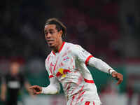 Yussuf Poulsen of Leipzig looks on during the DFB Cup  Second Round match between RB Leipzig and FC St. Pauli at Red Bull arena, Leipzig, Ge...