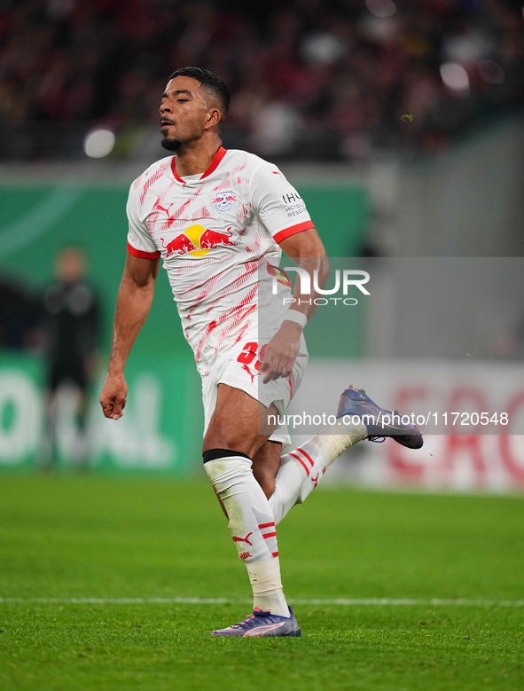 Benjamin Henrichs of Leipzig looks on during the DFB Cup  Second Round match between RB Leipzig and FC St. Pauli at Red Bull arena, Leipzig,...