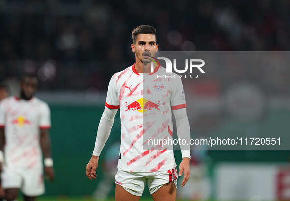 André Silva of Leipzig looks on during the DFB Cup  Second Round match between RB Leipzig and FC St. Pauli at Red Bull arena, Leipzig, Germa...