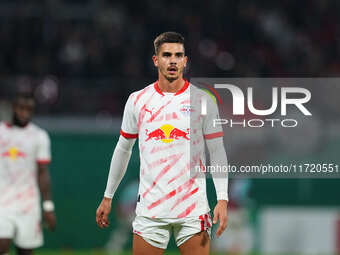 André Silva of Leipzig looks on during the DFB Cup  Second Round match between RB Leipzig and FC St. Pauli at Red Bull arena, Leipzig, Germa...