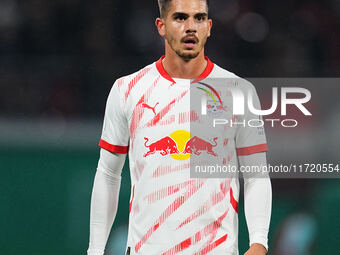 André Silva of Leipzig looks on during the DFB Cup  Second Round match between RB Leipzig and FC St. Pauli at Red Bull arena, Leipzig, Germa...