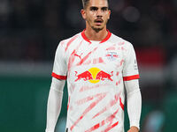 André Silva of Leipzig looks on during the DFB Cup  Second Round match between RB Leipzig and FC St. Pauli at Red Bull arena, Leipzig, Germa...