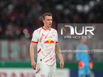 Lukas Klostermann of Leipzig looks on during the DFB Cup  Second Round match between RB Leipzig and FC St. Pauli at Red Bull arena, Leipzig,...